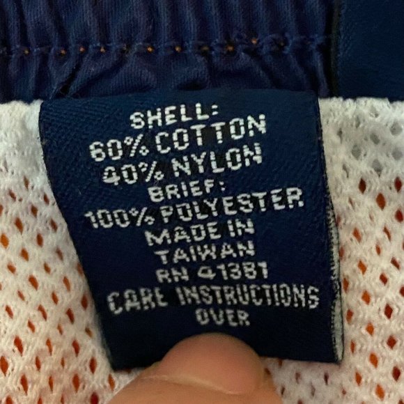 Polo Ralph Lauren Swim Trunks Mens Large Orange Blue Cargo Pocket - Picture 7 of 10